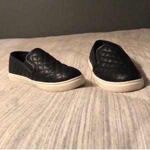 Black Quilted Slip on Sneakers